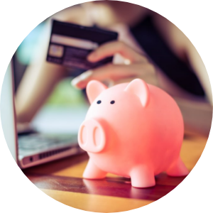 money saved on credit card processing fees goes into a piggy bank